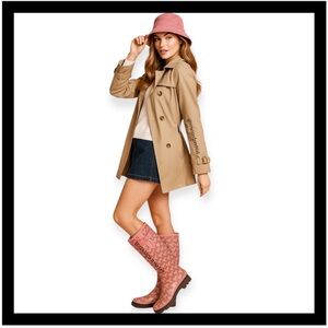 Vintage Juicy Couture Pink Scotty Dog Monogram Rain Boots Size 6